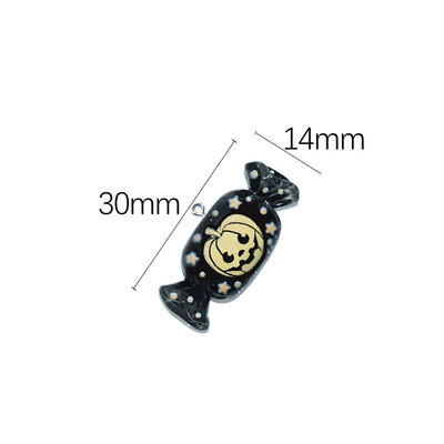 10db Halloween Pumpkin Ghost Candy lapos hátú Cabochon Resin Charms Scrapbooking dekoráció barkács ékszerkészítési kiegészítők