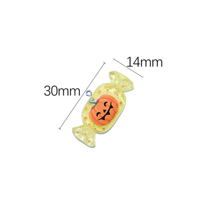 10db Halloween Pumpkin Ghost Candy lapos hátú Cabochon Resin Charms Scrapbooking dekoráció barkács ékszerkészítési kiegészítők