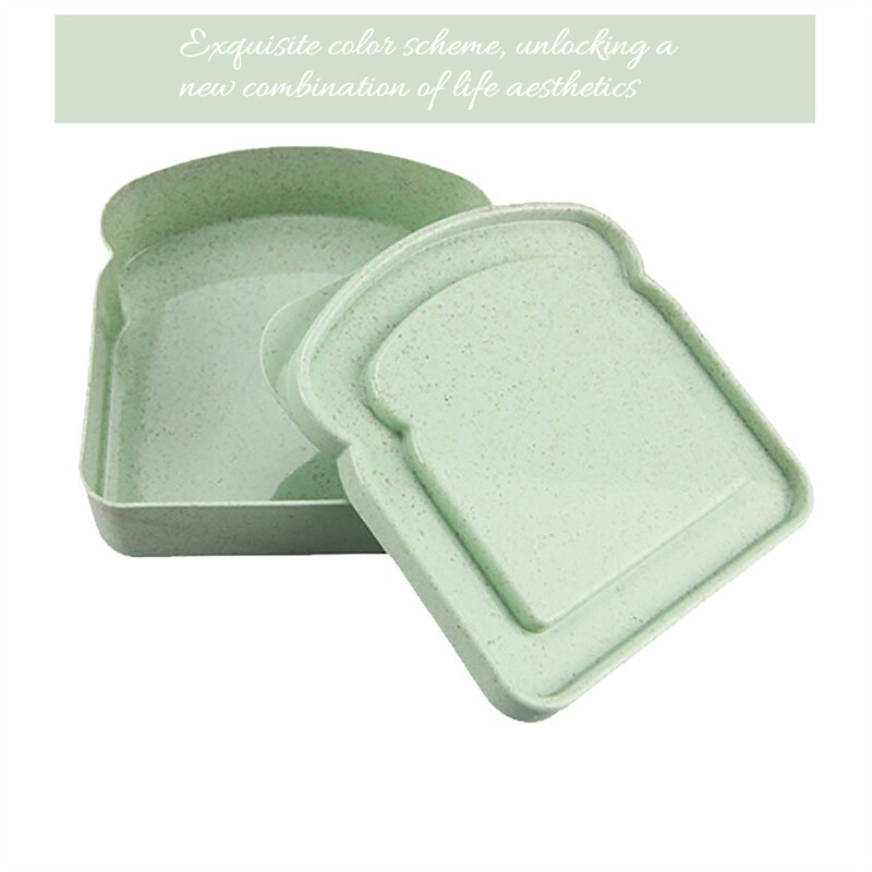 Nešiojama silikoninė sumuštinių skrudinta duona Bento dėžutė su rankena Ekologiškas pietų maisto konteineris mikrobangų krosnelėje, piknikas, studentų pietų dėžutė