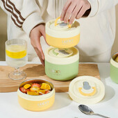 Nešiojama sandari terminė priešpiečių dėžutė vaikams, sukraunama mikrobangų krosnelė 304 nerūdijančio plieno Bento dėžutės izoliuota maisto talpa