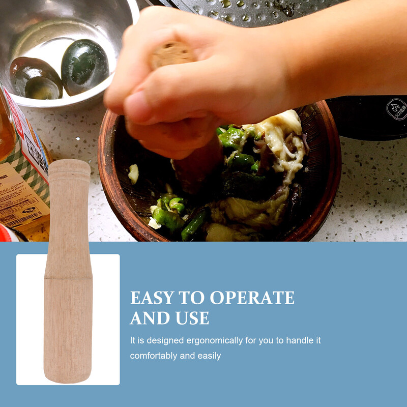 Grūstuvas, malimo grūstuvėlis Medinis šlifavimo česnakų grūstuvas namams restoranui (grūstis) Virtuvės grūstuvės