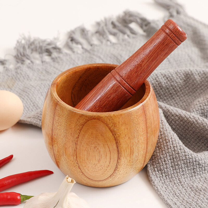 Česnako stiklainio rankinis smulkintuvas, skirtas virtuvės medienos dubeniui pipirų prieskoniams