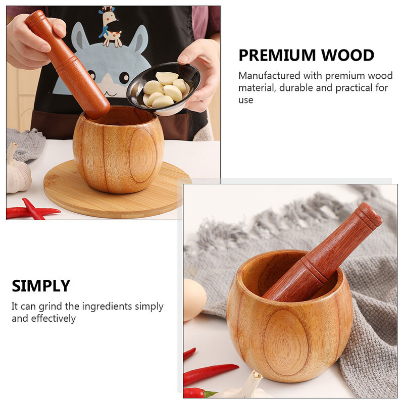 Česnako stiklainio rankinis smulkintuvas, skirtas virtuvės medienos dubeniui pipirų prieskoniams