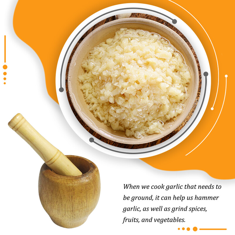 Medienos skiedinio grūstuvės rinkinys Prieskonių pipirų smulkintuvas Nešiojamas žolelių smulkintuvas Česnakų smulkintuvas vandeniui atsparus česnako maišymo dubuo virtuvės įrankis