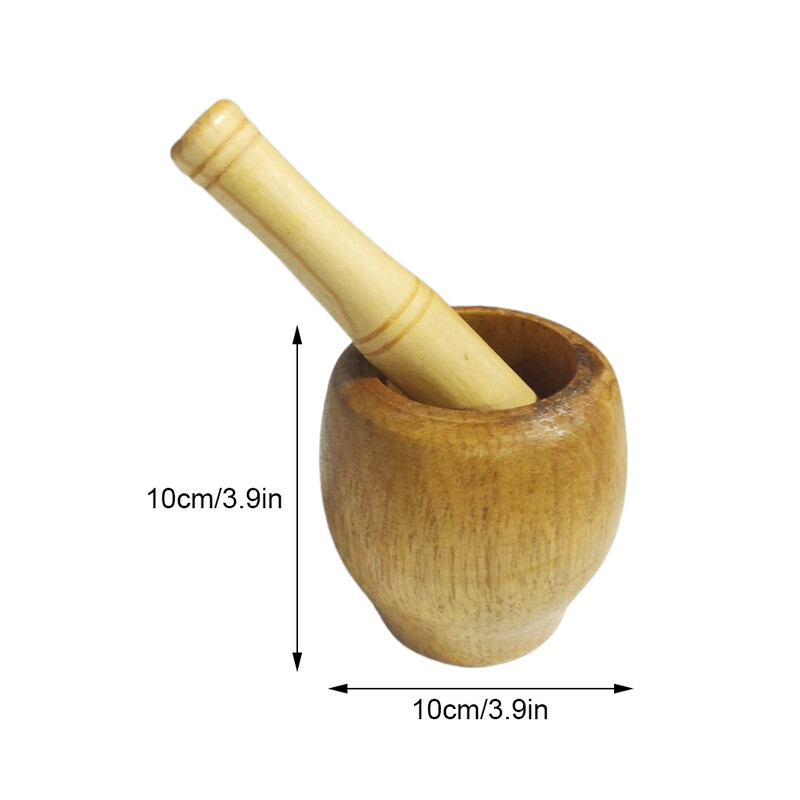 Medienos skiedinio grūstuvės rinkinys Prieskonių pipirų smulkintuvas Nešiojamas žolelių smulkintuvas Česnakų smulkintuvas vandeniui atsparus česnako maišymo dubuo virtuvės įrankis