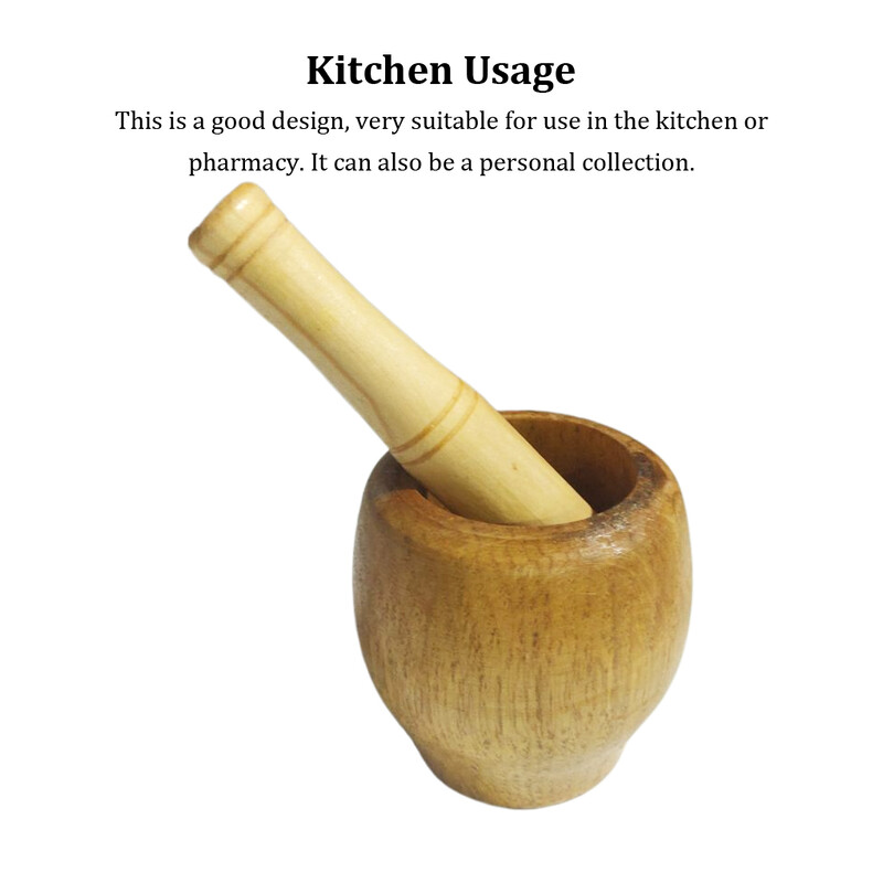 Medienos skiedinio grūstuvės rinkinys Prieskonių pipirų smulkintuvas Nešiojamas žolelių smulkintuvas Česnakų smulkintuvas vandeniui atsparus česnako maišymo dubuo virtuvės įrankis