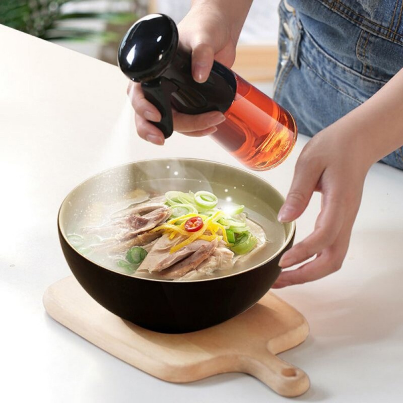 Virtuvinio aliejaus purškalas nepraleidžiantis aliejaus skardinės stiklinis purškimo butelis Virtuvės namų apyvokos reikmenys virtuvės salotoms kepti ant grotelių