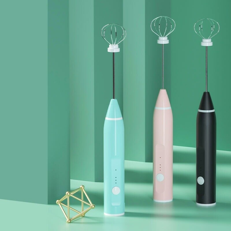 1 PCS Електрически пенообразувател за мляко Преносима бъркалка за яйца USB акумулаторен ръчен блендер за кафе Шейкър за мляко Миксер Пенообразувател Пасатор за храна