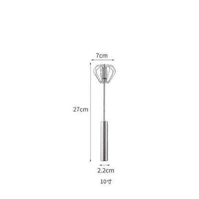 Домакинска полуавтоматична въртяща се бъркалка за яйца 304 Ръчен миксер от неръждаема стомана Кухненски инструмент
