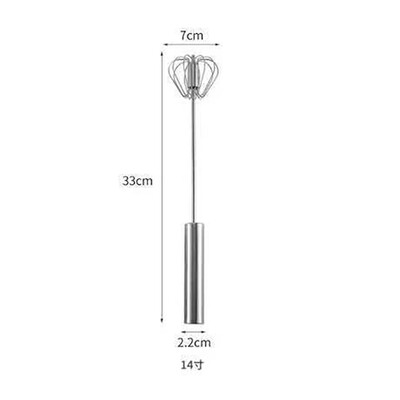 Домакинска полуавтоматична въртяща се бъркалка за яйца 304 Ръчен миксер от неръждаема стомана Кухненски инструмент