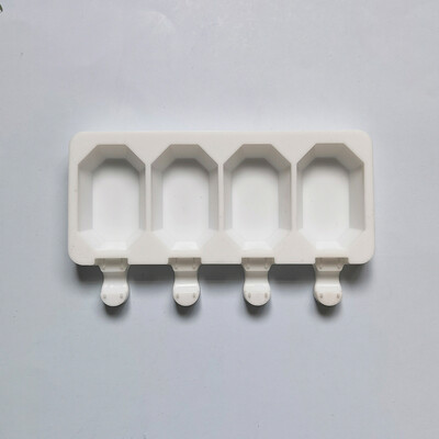 Форма за сладолед с 4 дупки Силиконова форма за сладолед Ледена торта Шоколадов пудинг Форми с форма на скъпоценни камъни Празнични подаръци Инструменти за печене