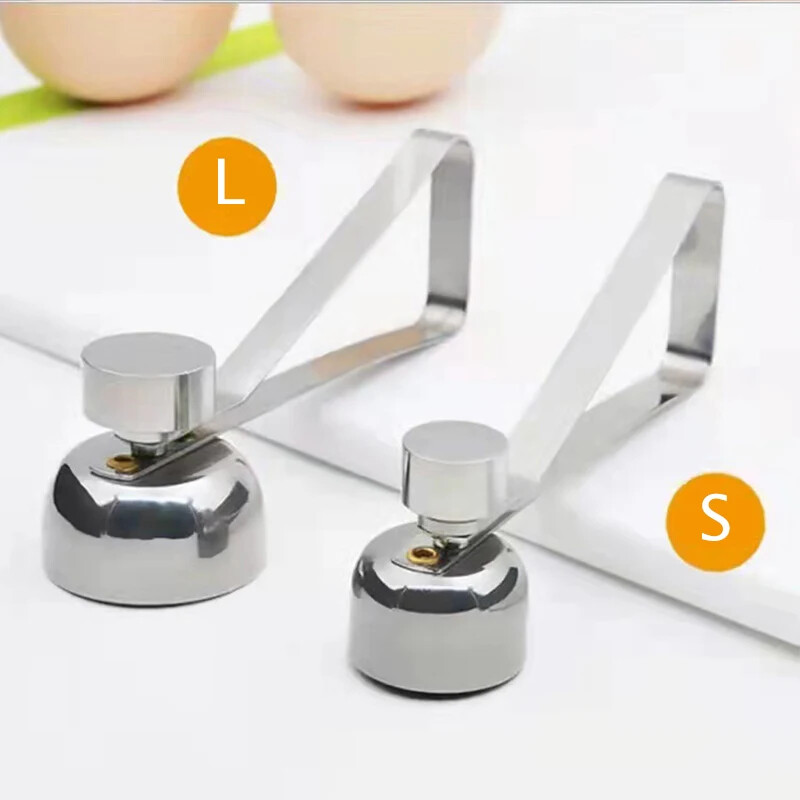 304 Метална отварачка за черупки от яйца Резачка за черупки с двойна глава Отварачка за черупки за яйца Варено сурово яйце Креативни кухненски инструменти Аксесоари