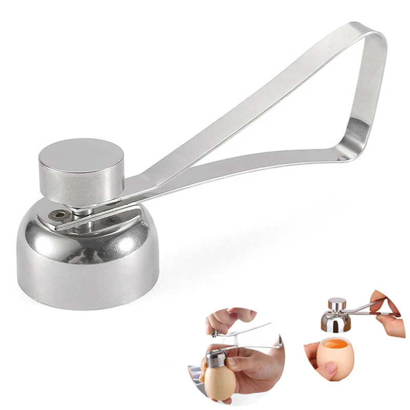 304 Метална отварачка за черупки от яйца Резачка за черупки с двойна глава Отварачка за черупки за яйца Варено сурово яйце Креативни кухненски инструменти Аксесоари