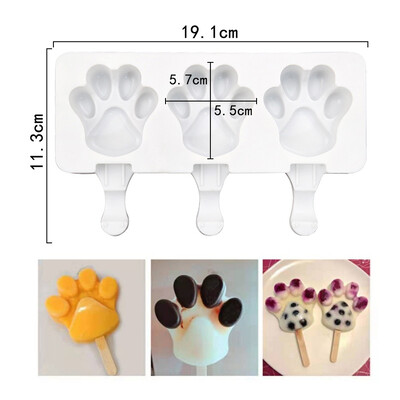 3 Cavity Love Cat`s Claw ledų formelės maistinės klasės silikoninės širdies formos šokolado kepimo pudingo formos virtuvės priedai.