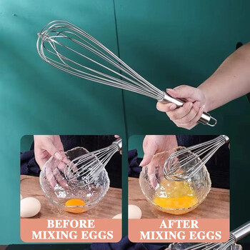 Εγχειρίδιο από ανοξείδωτο χάλυβα Egg Beater Egg Stick Mixer Egg Beater Cream Egg Baking Egg Mixing Artifact Οικιακά εργαλεία ψησίματος