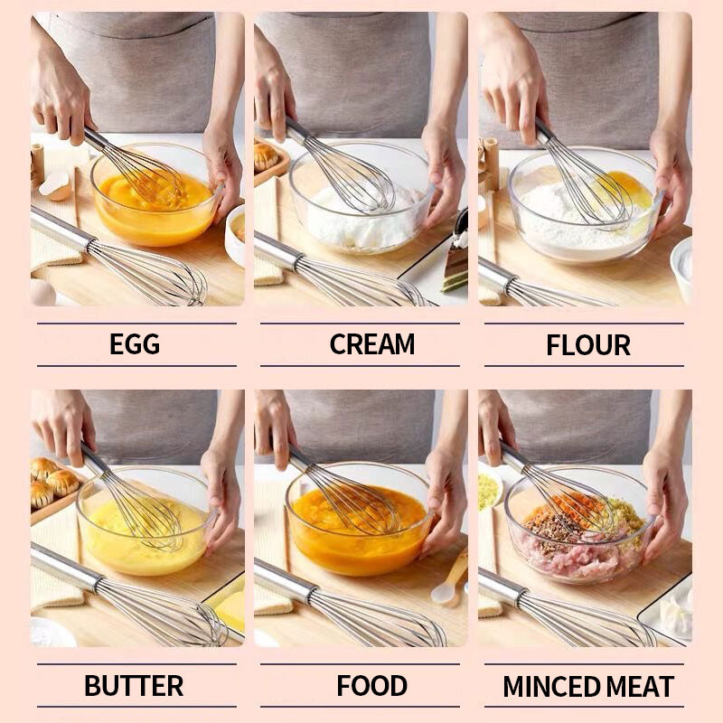 Ръчна бъркалка за яйца от неръждаема стомана Миксер за пръчици за яйца Миксер за яйца Крем за печене на яйца Артефакт за смесване на яйца Домакински инструменти за печене