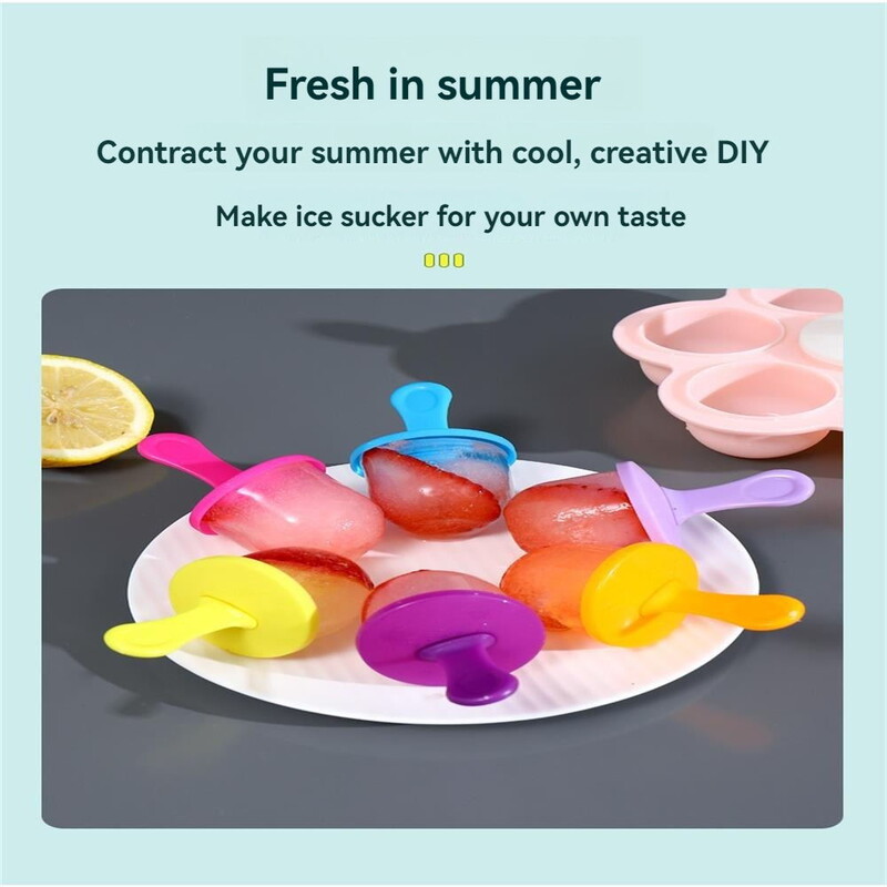 7 τρύπες Gelato Mold Ice Cream Diy Molds Παιδικά καλούπια Popsicle Κουτί αναπλήρωσης τροφίμων Δίσκος πάγου σιλικόνης Φόρμα παγωτού Fruit Milkshake Acc