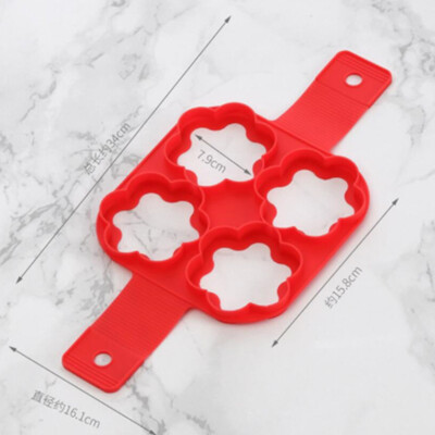 Уред за печене на палачинки Множество форми 4 дупки Незалепваща силиконова форма за печене Пържено яйце за семейно готвене