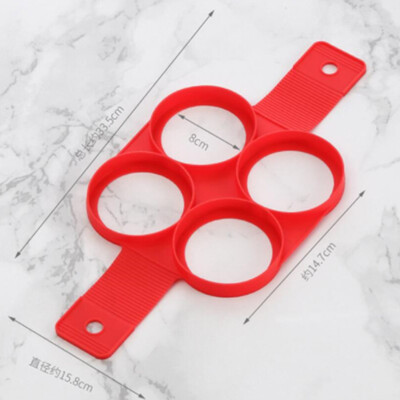 Уред за печене на палачинки Множество форми 4 дупки Незалепваща силиконова форма за печене Пържено яйце за семейно готвене