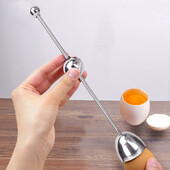 1 брой отварачка за яйца 304 неръждаема стомана Преносима домакинска френска топка за измерване на лепкава бъркалка за яйца Кухненски инструменти