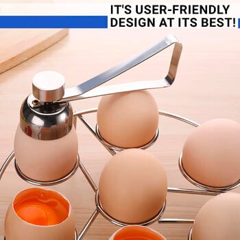 Инструмент за разбиване на яйца от неръждаема стомана - Egg Cutter Tool Eggs Cracker Tool for Kitchen Gadgets Резак За Яиц Cortador De Huevos