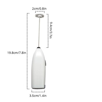 1 бр. Бяла електрическа бъркалка за яйца Пенообразувател за мляко за кафе Домашна кухня Мини блендер от неръждаема стомана Кафе Мляко Чай Кухненски инструмент