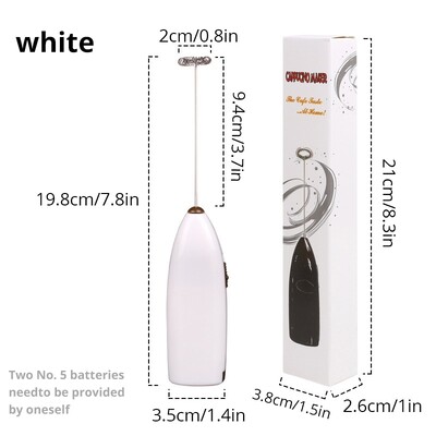 1 бр. Бяла електрическа бъркалка за яйца Пенообразувател за мляко за кафе Домашна кухня Мини блендер от неръждаема стомана Кафе Мляко Чай Кухненски инструмент