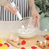 2-в-1 USB акумулаторна електрическа бъркалка за яйца Двуглава пенообразувател за мляко Всичко за кухнята Нова бъркалка за кафе Миксер за печене Инструменти Бар