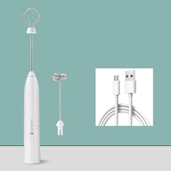 2-в-1 USB акумулаторна електрическа бъркалка за яйца Двуглава пенообразувател за мляко Всичко за кухнята Нова бъркалка за кафе Миксер за печене Инструменти Бар