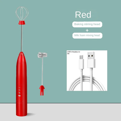 2-в-1 USB акумулаторна електрическа бъркалка за яйца Двуглава пенообразувател за мляко Всичко за кухнята Нова бъркалка за кафе Миксер за печене Инструменти Бар