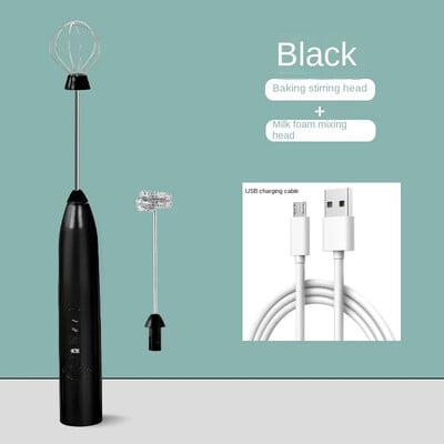 2-в-1 USB акумулаторна електрическа бъркалка за яйца Двуглава пенообразувател за мляко Всичко за кухнята Нова бъркалка за кафе Миксер за печене Инструменти Бар