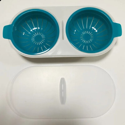 Микровълнова фурна Egg Poacher Food Grade Кухненски съдове Двойна чаша Egg Boiler Микровълнови фурни Кухненски набор от яйца на пара Egg Maker Инструменти за готвене