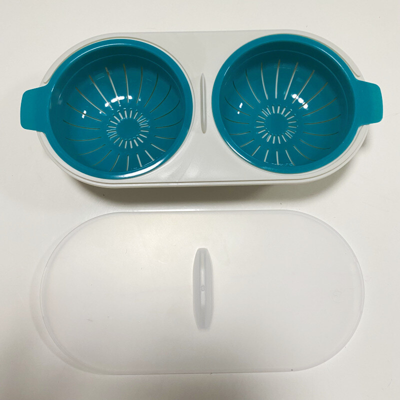 Микровълнова фурна Egg Poacher Food Grade Кухненски съдове Двойна чаша Egg Boiler Микровълнови фурни Кухненски набор от яйца на пара Egg Maker Инструменти за готвене