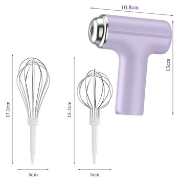1 бр. Безжичен електрически миксер за храна, преносим, 3 скорости, бъркалка за яйца, тесто за печене, крем за торта, пенообразуватели за мляко, кухненски инструменти