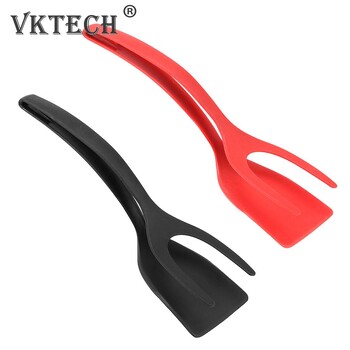 2 In 1 Grip Flip Tongs Egg Spatula Tongs Clamp Pancake τηγανητό αυγό ομελέτα γαλλικό τοστ Αναποδογυρισμένο Turner Αξεσουάρ κουζίνας