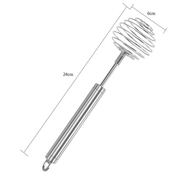 Бъркалка за яйца от неръждаема стомана Полуавтоматичен миксер Ръчна ръчна бъркалка за яйца Разбиване на крем Билка за яйца Аксесоари за печене Инструмент за яйца