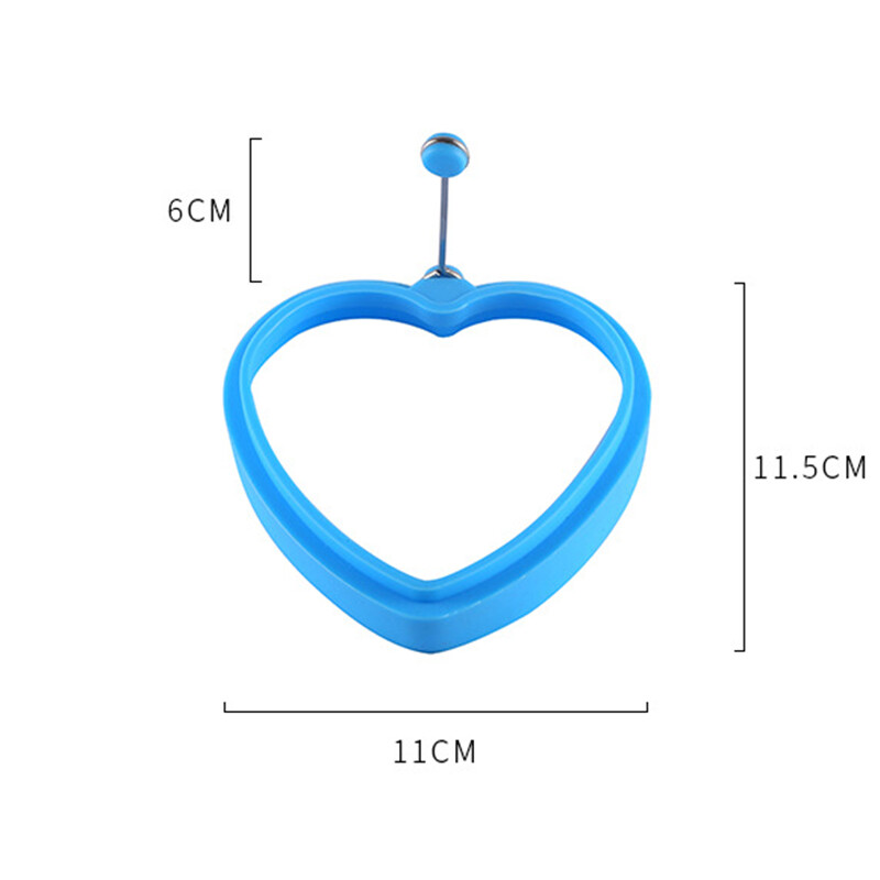 1vnt silikoniniai rankiniai keptų kiaušinių formos žiedai „pasidaryk pats“ širdies formos blynų omletas pusryčių formelės virtuvės kepimo gaminimo įrankiai