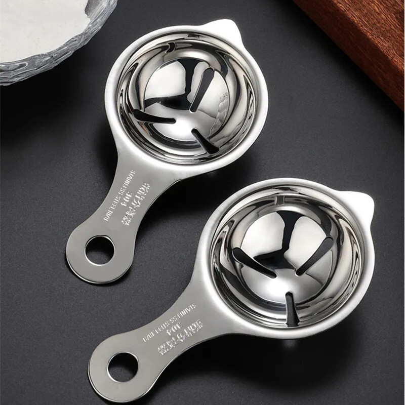 1 бр. Разделител за яйчен жълтък от неръждаема стомана Разделител за яйчен белтък Разделител за яйца Инструмент за готвене Печене Къмпинг Аксесоари за барбекю Основни