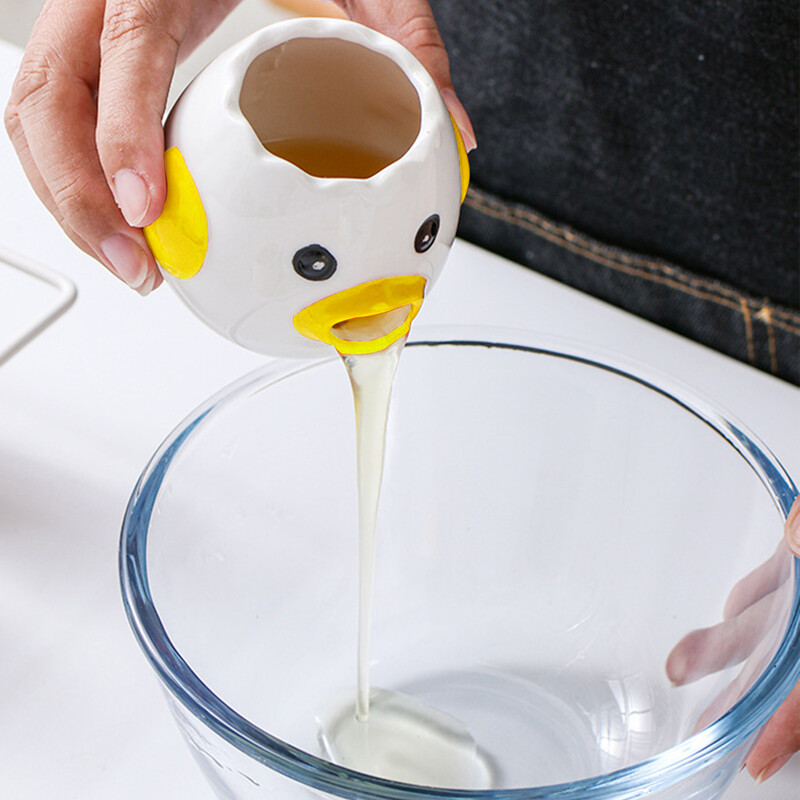 Mielas vištienos keramikinis kiaušinio baltymo separatorius Kūrybinis kiaušinio trynio baltymų separatorius filtras kepimo įrankiai virtuvės priedai