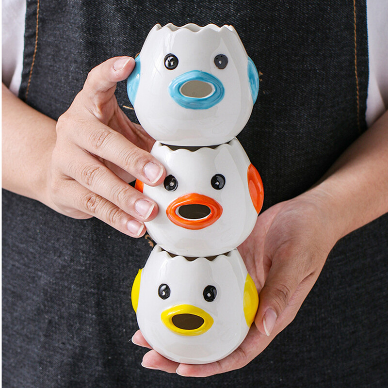 Mielas vištienos keramikinis kiaušinio baltymo separatorius Kūrybinis kiaušinio trynio baltymų separatorius filtras kepimo įrankiai virtuvės priedai