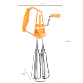 Инструмент за готвене Разбиване на яйца Миксер за разбиване на яйца Неръждаема стомана Ротационен ръчен камшик Разбиване Разбиване на яйца Миксер Инструмент за готвене Кухненски миксер за яйца