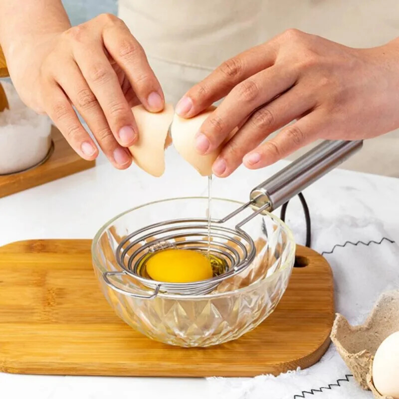 Kiaušinių separatorius Nerūdijančio plieno trynio baltumo separatorius Maisto klasės kiaušinių skirstytuvas Virimo priedai Virtuvės įrankiai