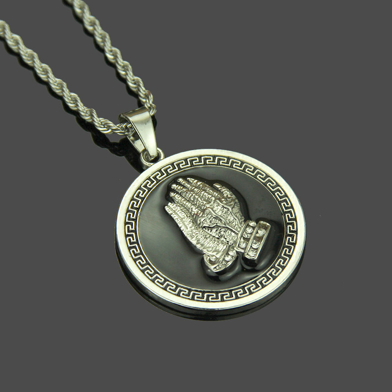 Модерна марка кръгла марка Буда висулка за ръка Неизбледняваща огърлица HIPHOP хип-хоп пънк бижута Amazon hot jewelry