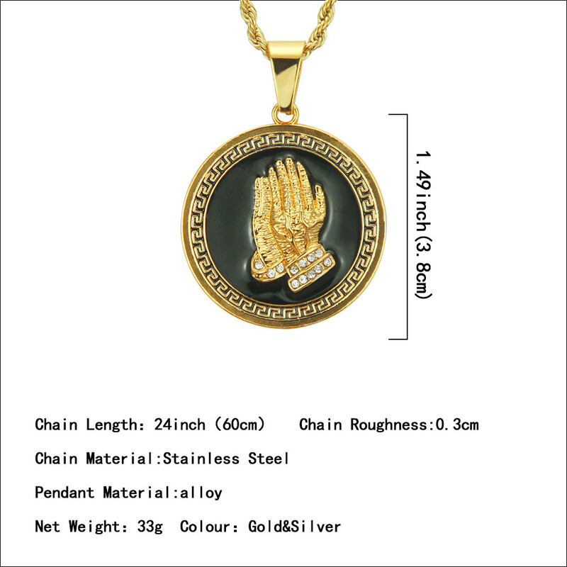 Модерна марка кръгла марка Буда висулка за ръка Неизбледняваща огърлица HIPHOP хип-хоп пънк бижута Amazon hot jewelry