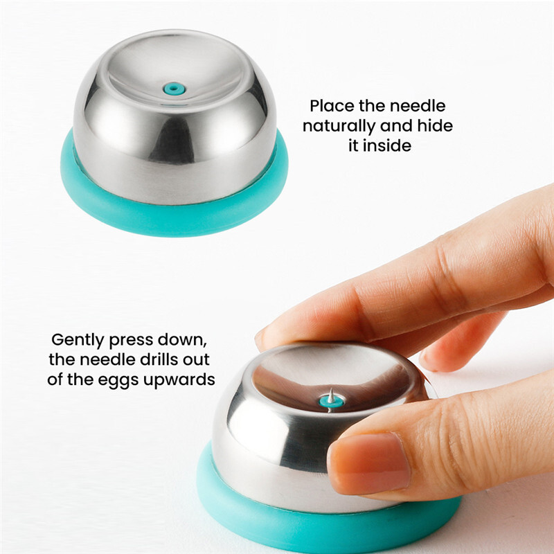 Kiaušinių pjaustytuvas iš nerūdijančio plieno kiaušinių skylučių perforatorius Kietai virtų kiaušinių skustukas Kiaušinių daužiklis, kad gautumėte gerą kietai virtą kiaušinį su pagrindiniu virtuvės įrankiu