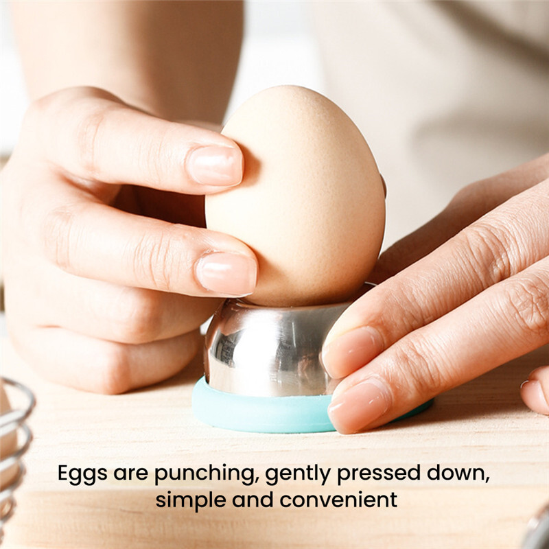 Kiaušinių pjaustytuvas iš nerūdijančio plieno kiaušinių skylučių perforatorius Kietai virtų kiaušinių skustukas Kiaušinių daužiklis, kad gautumėte gerą kietai virtą kiaušinį su pagrindiniu virtuvės įrankiu
