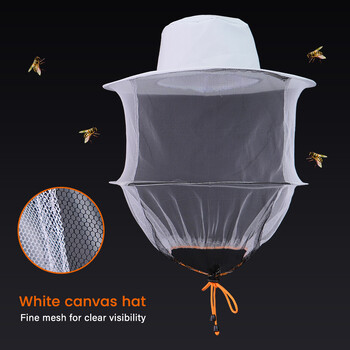 BeeKeeping Professional Beekeeper Hat With Brim Face Thickening Sunscreen μισού μήκους ειδικής προστασίας Beekeeper