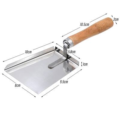 Пчеларска лопата Почистване на пчелен мед Скрепер за мед от неръждаема стомана Почистващи инструменти за консумативи за пчелар Дървена дръжка