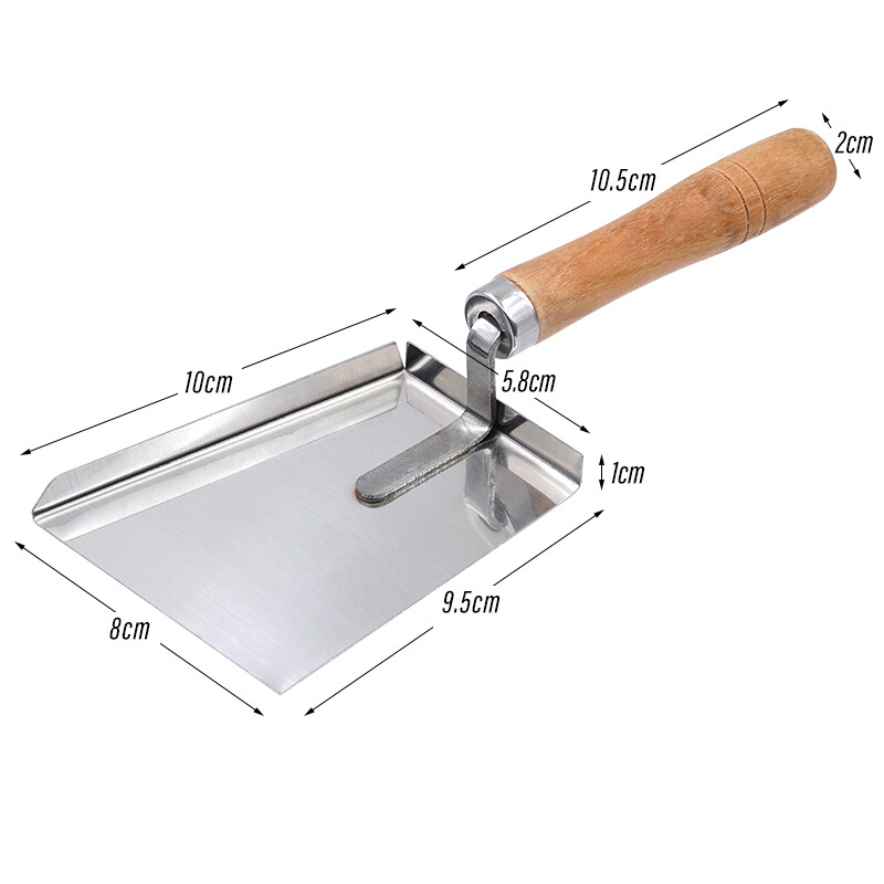 Пчеларска лопата Почистване на пчелен мед Скрепер за мед от неръждаема стомана Почистващи инструменти за консумативи за пчелар Дървена дръжка