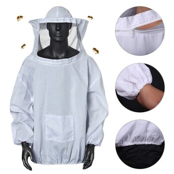 Bee Proof Ρούχα Μελισσοκομικός Εξοπλισμός Μισό Body Jacket Στολή Bee Clothes Anti-Bee Bite Hooded Half Body Top Εργαλεία μελισσοκομίας